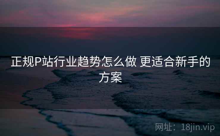 正规P站行业趋势怎么做 更适合新手的方案