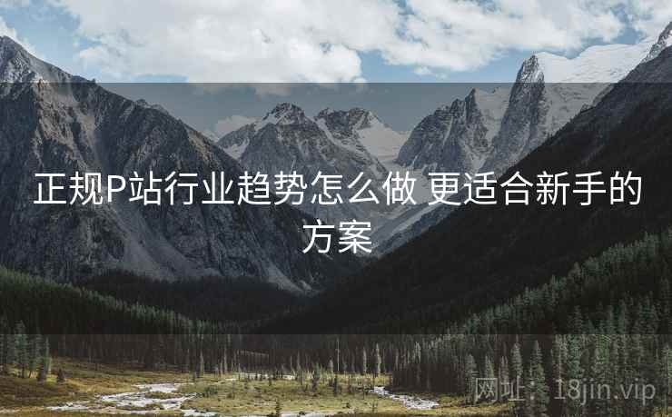 正规P站行业趋势怎么做 更适合新手的方案 正规P站行业趋势怎么做 更适合新手的方案