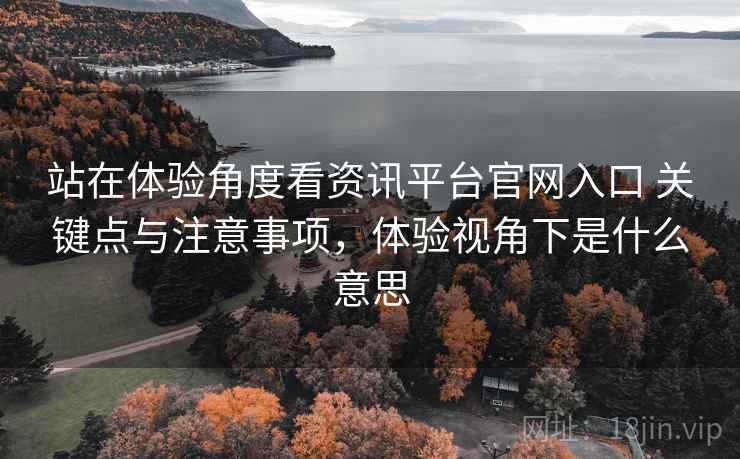 站在体验角度看资讯平台官网入口 关键点与注意事项,体验视角下是什么意思 站在体验角度看资讯平台官网入口 关键点与注意事项,体验视角下是什么意思