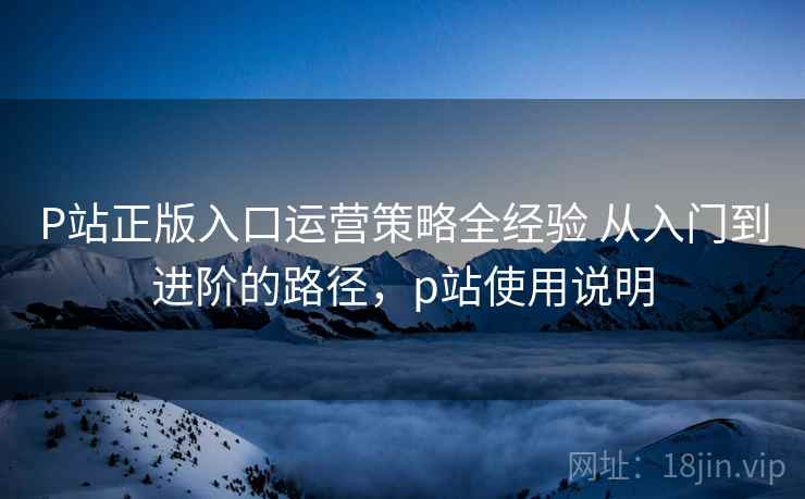 P站正版入口运营策略全经验 从入门到进阶的路径,p站使用说明 P站正版入口运营策略全经验 从入门到进阶的路径,p站使用说明