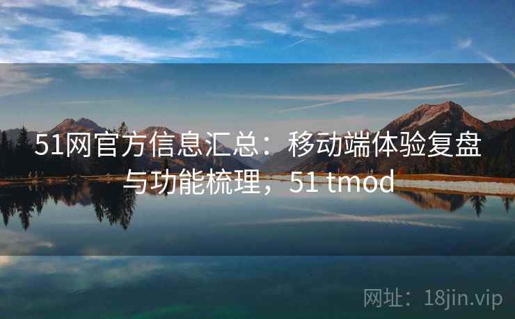 51网官方信息汇总：移动端体验复盘与功能梳理，51 tmod