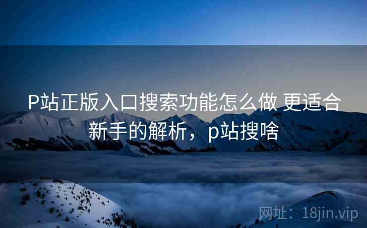 P站正版入口搜索功能怎么做 更适合新手的解析，p站搜啥