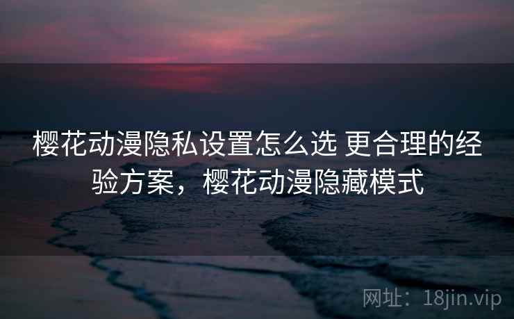 樱花动漫隐私设置怎么选 更合理的经验方案，樱花动漫隐藏模式